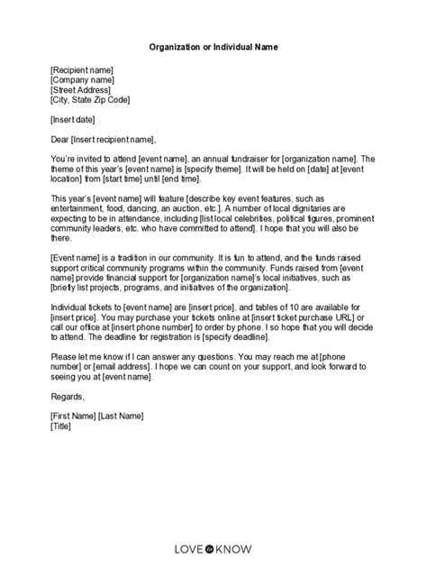 invitation to charity event|Invitation letter to participate in a fund.